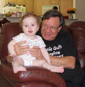 Uncle Alan helps steady Julie