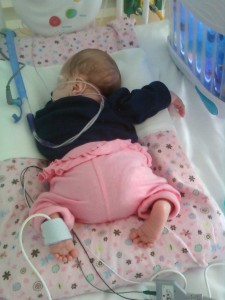 Julie can finally sleep on her tummy