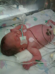 Our 1st look at Julie a couple hours after birth