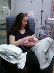 Hold Julie with the CPAP