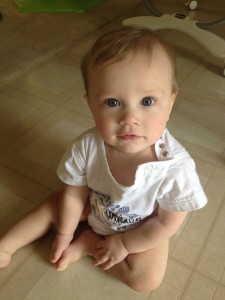 Adam sitting up in April 2014
