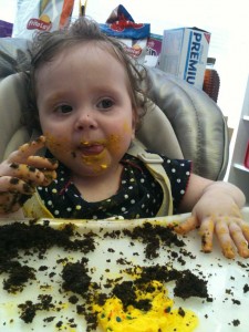 Birthday cupcake totally destroyed