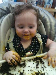 Birthday cupcake - did she get any inside her mouth?