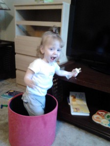 She loves peek-a-boo