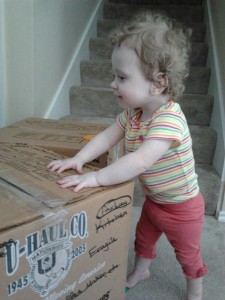 Julie enjoys moving boxes