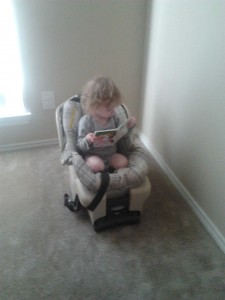 Julie enjoys looking at books