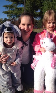 Adam dressed as koala bear and Julie as unicorn